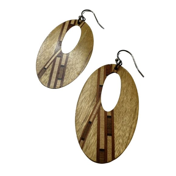 Wood Veneer Earrings - Picture 1 of 3